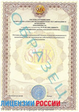 Образец сертификата соответствия (приложение) Жирновск Сертификат ISO 13485
